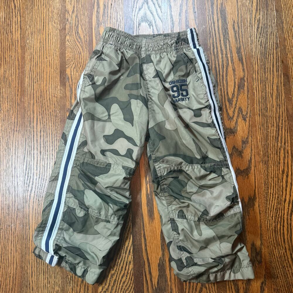 OshKosh B’gosh Boys Camo Cargo Pants 95 Varsity Stripe Windbreaker Vintage 3T